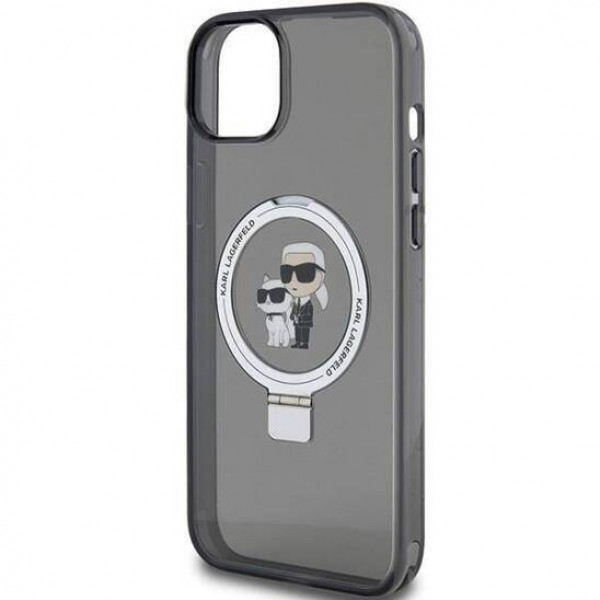  Чехол Karl Lagerfeld Ring Stand Karl  Choupettte для iPhone 15|14|13 Black with MagSafe (KLHMP14SHMRSKCK)